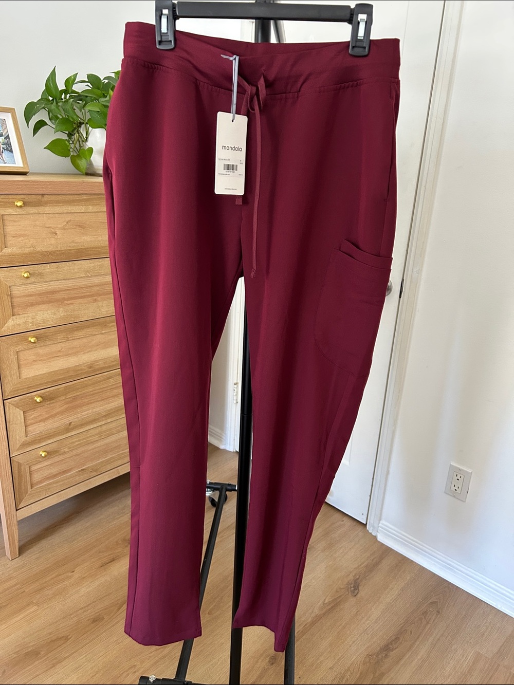 NWT Mandala Scrub Pants. Size Medium slim regular. 31” inseam. Color: Wine